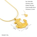 Gold color / 1 Piece Simple Series Classic Cross Stainless Steel  Gold Color Women's Pendant Necklaces Picture7